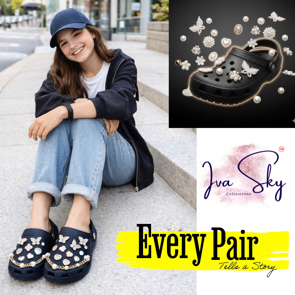 IvaSky Elegant White Shoe Charms Gift Set for Girls