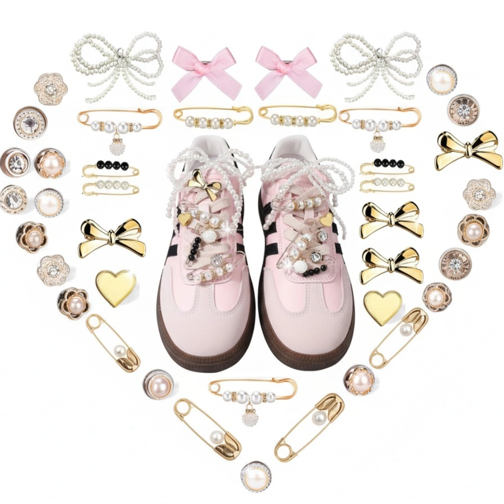 IvaSky Gold Safety Pin Shoe Charm – Detail Close Up