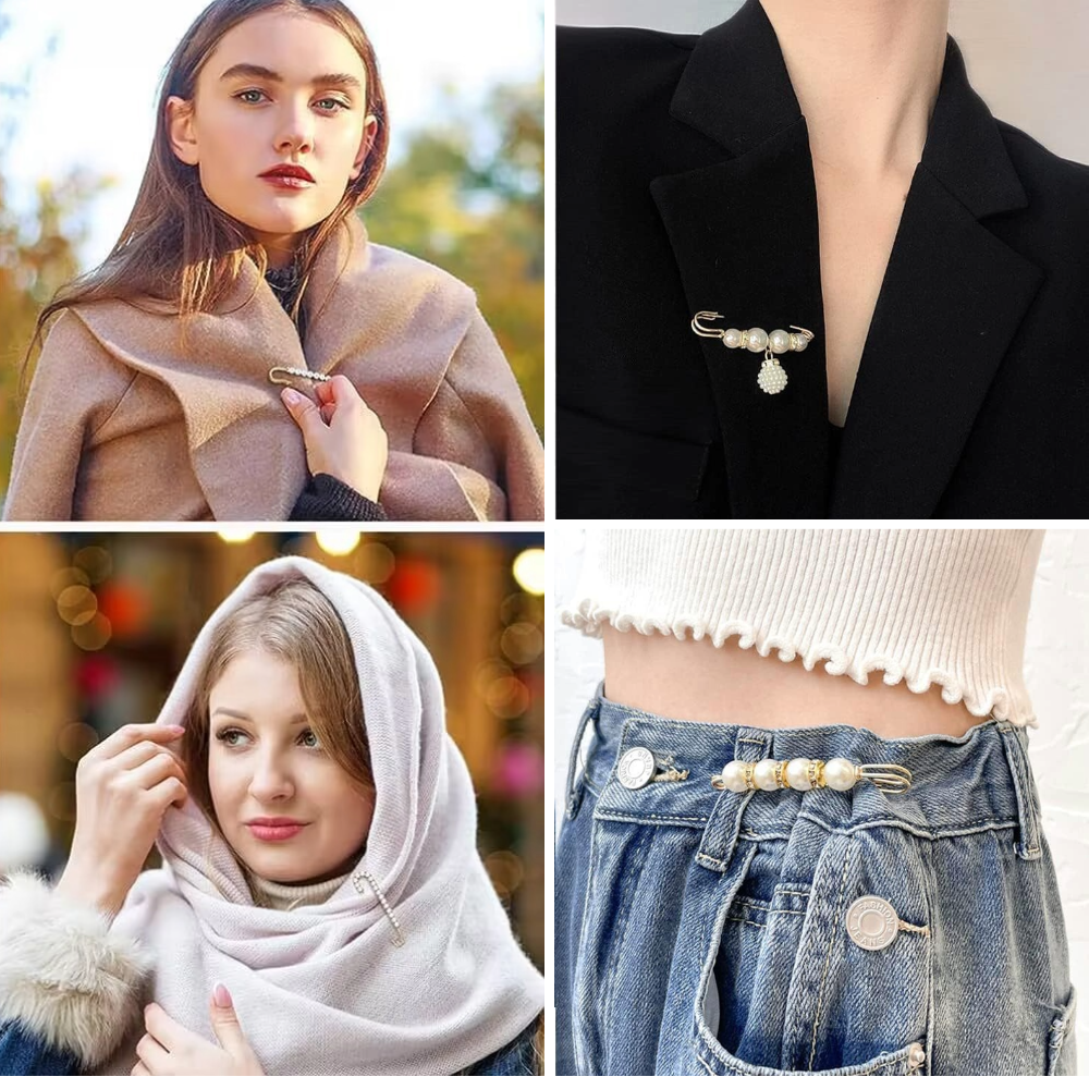 IvaSky Pearl Pin Shoe Charm Styled on Coat – Fashion Accessory