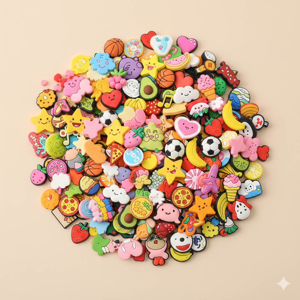 Colorful mixed shoe charms for clog customization