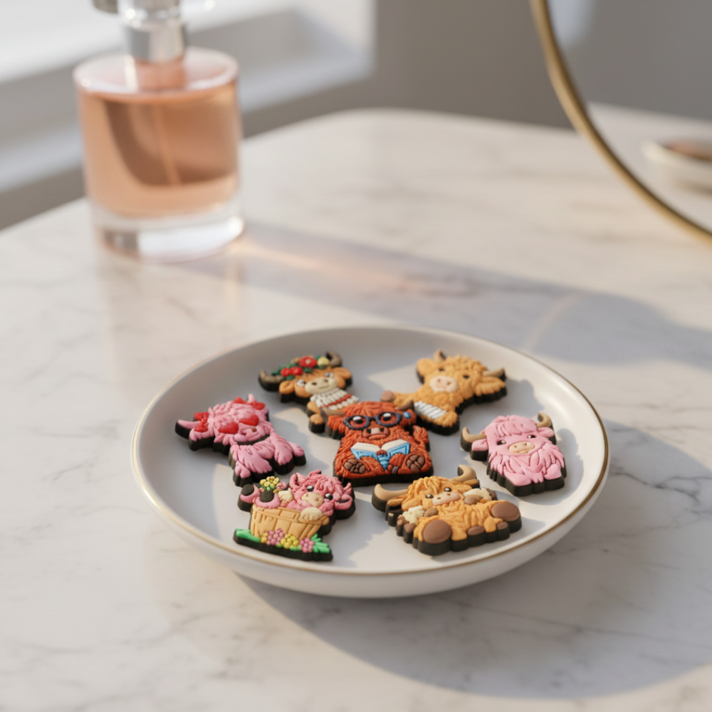 Floral crown Highland cow charm accessory