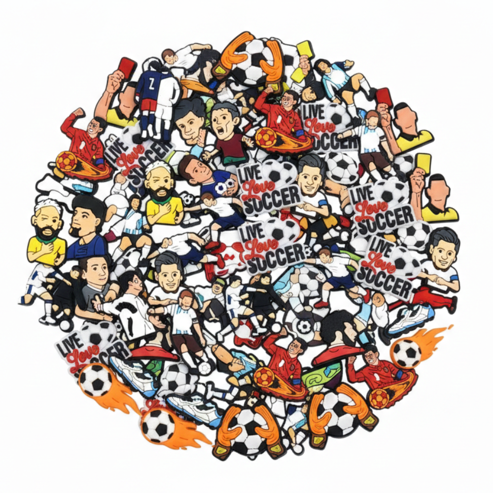 Ivasky 30PCS soccer shoe charms for perforated clog-style shoes