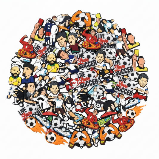 Ivasky 30PCS soccer shoe charms for perforated clog-style shoes