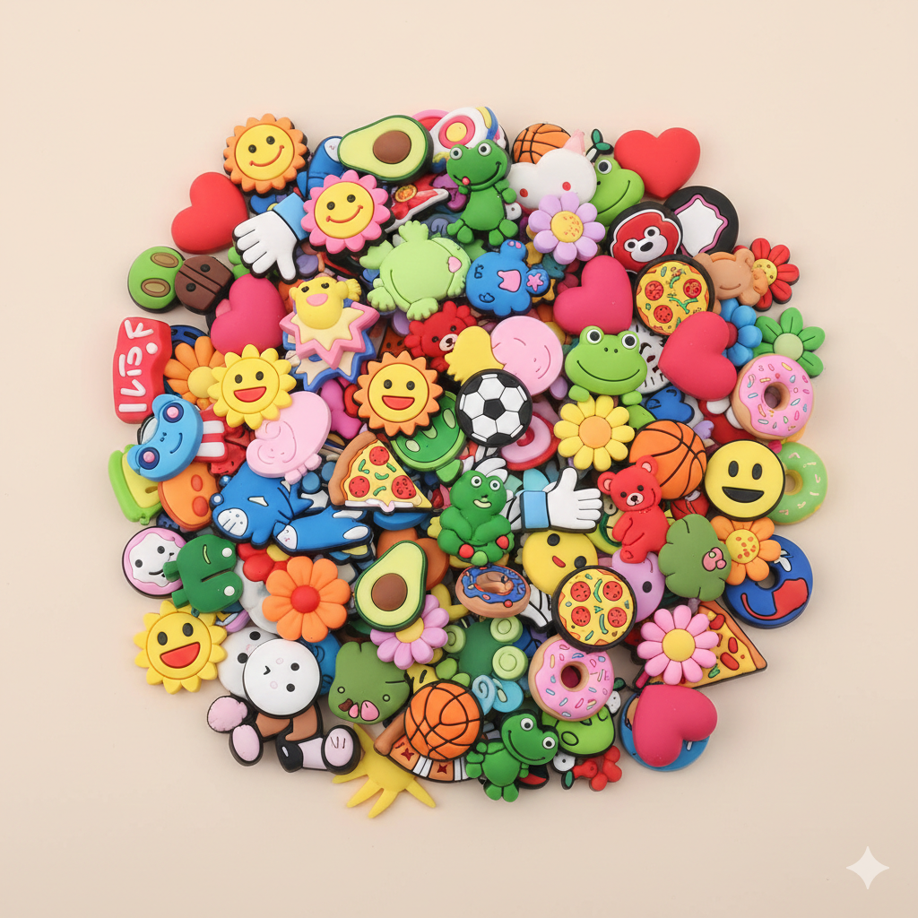 Ivasky 45PCS random shoe charms bulk assortment for perforated clogs