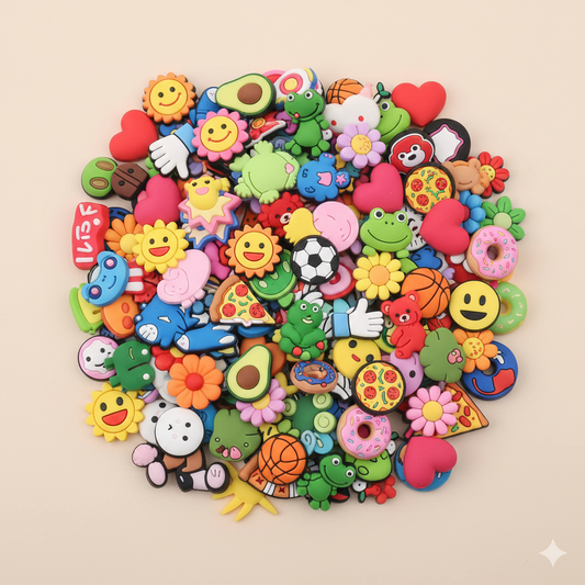 Ivasky 45PCS random shoe charms bulk assortment for perforated clogs