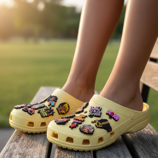 IvaSky queen themed clog shoe charms set with afro art and empowerment designs