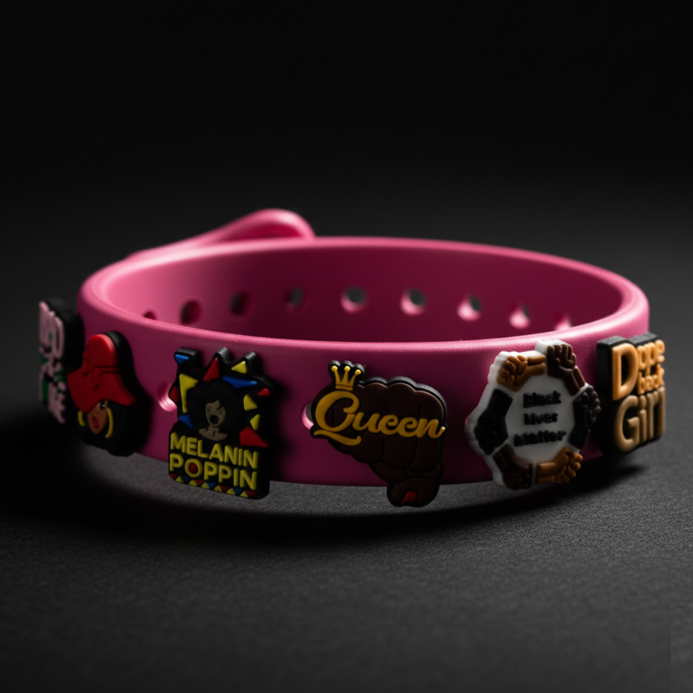 IvaSky melanin inspired waterproof PVC shoe charms for perforated clogs