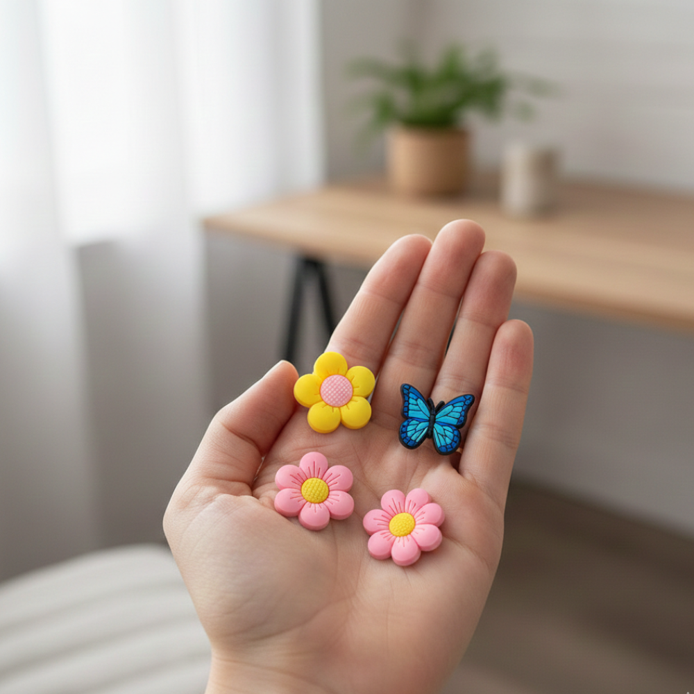 IvaSky colorful clog charms with flowers and butterflies