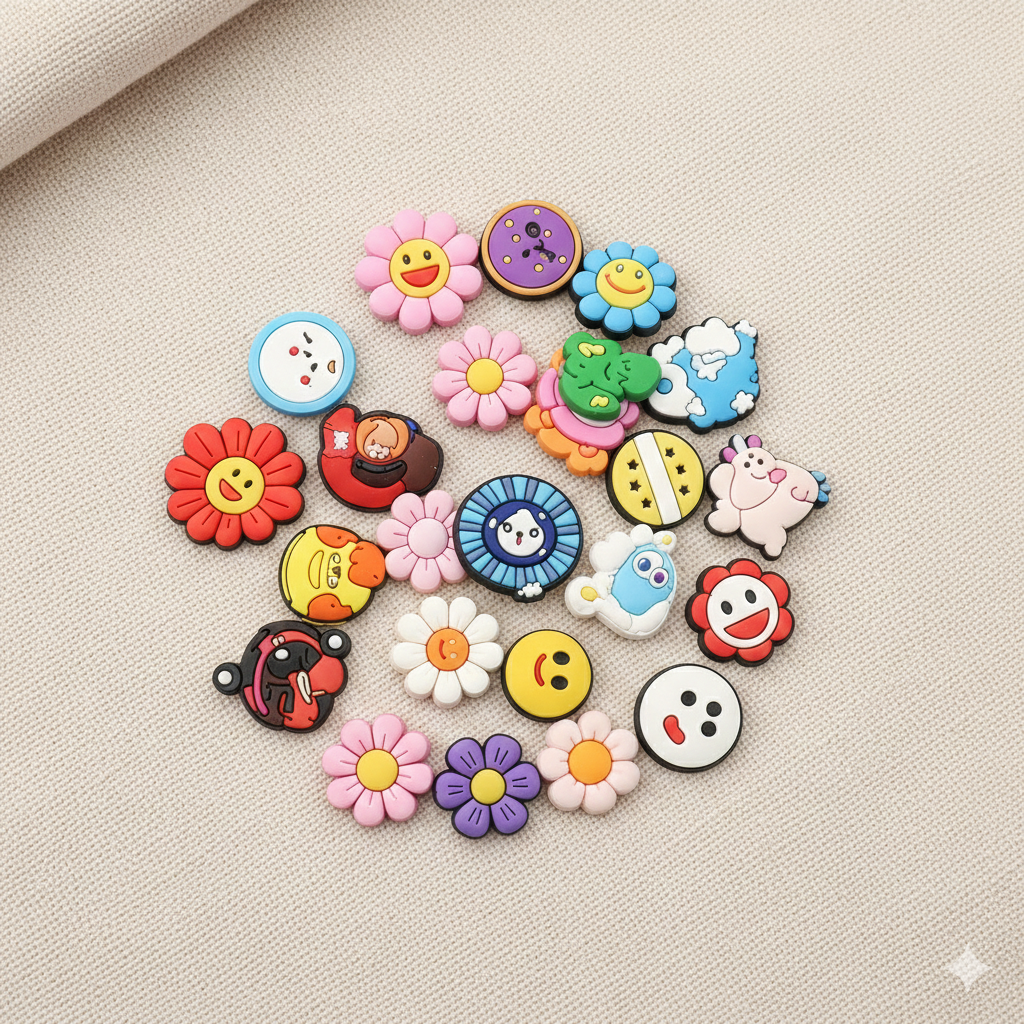 Random decorative shoe charms for wristbands and bags