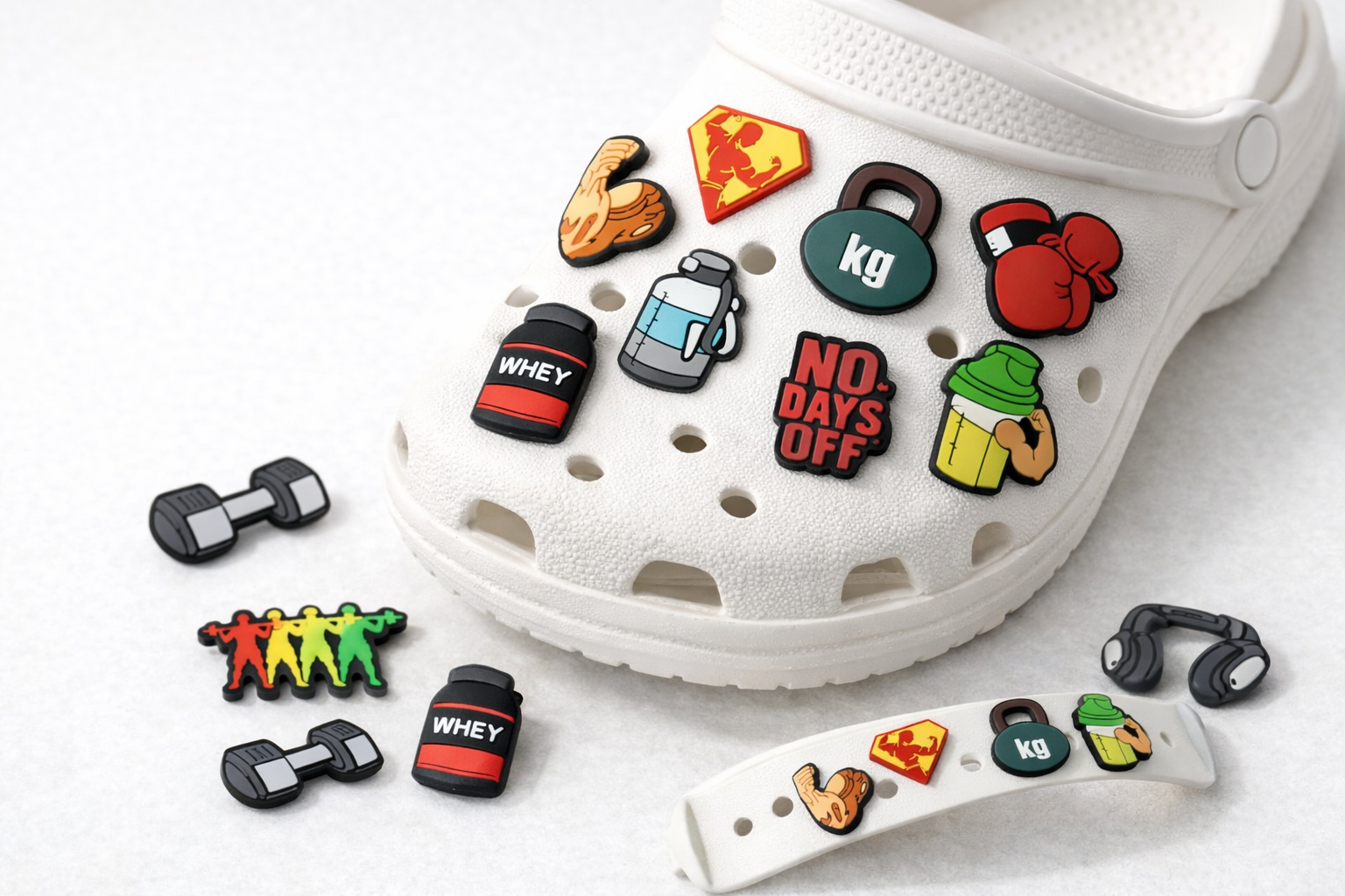 Lightweight gym shoe charms for everyday wear