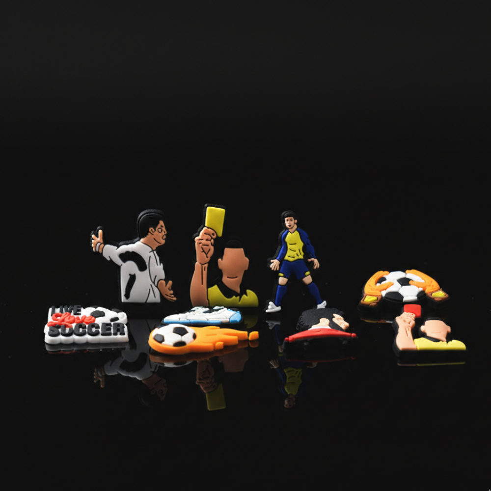 Youth soccer fan shoe decorations for clogs